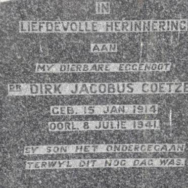 COETZEE Dirk Jacobus 1914-1941