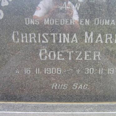 COETZER Christina Maria 1906-1973