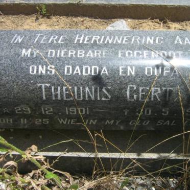 COETZEE Theunis Gert 1901-1981 &amp; Jeanette V.D.MERWE voorheen COETZEE 1910-1996 