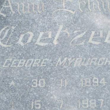 COETZEE Anna Letitia nee MYBURGH 1894-1987