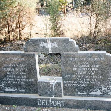 DELPORT Jacobus A. De W. 1904-1978 & Jacoba W. GREYVENSTEIN 1911-1964