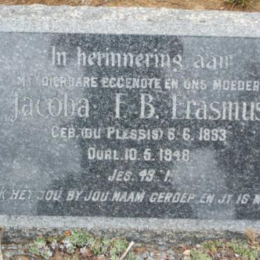 ERASMUS Jacoba F.B. nee DU PLESSIS 1893-1948