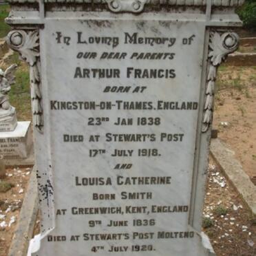 FRANCIS Arthur 1838-1918 &amp; Louisa Catherine SMITH 1836-1920