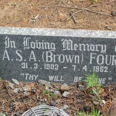 FOURIE A.S.A. nee BROWN 1903-1962
