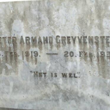 GREYVENSTEYN Pieter Armand 1919-1935