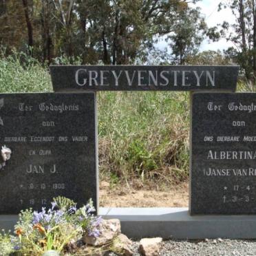 GREYVENSTEYN Jan J. 1900-1978 &amp; Albertina M.M. JANSE VAN RENSBURG 1908-1990