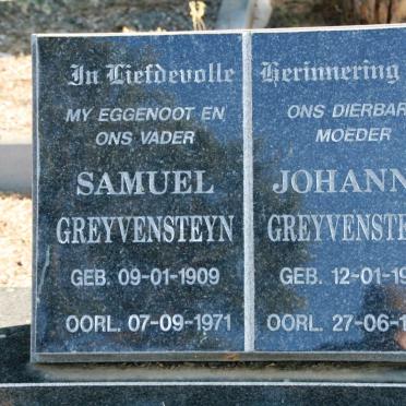 GREYVENSTEYN Samuel 1909-1971 & Johanna 1912-1996