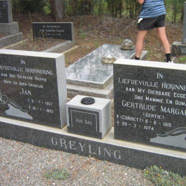 GREYLING Jan 1907-1992 &amp; Gertrude Margaret CORBETT 1915-1974