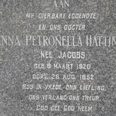HATTINGH Anna Petronella nee JACOBS 1928-1952
