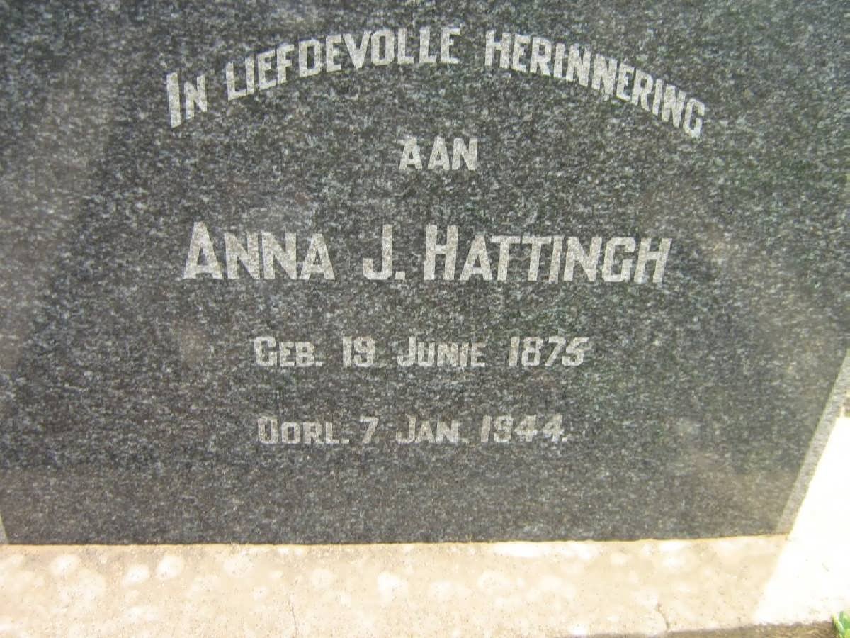 HATTINGH Anna J. 1875-1944