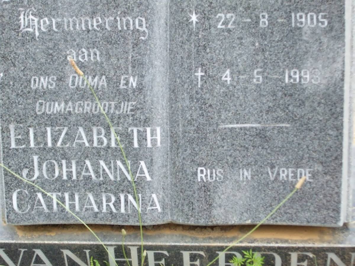 HEERDEN Elizabeth Johanna Catharina, van 1905-1993