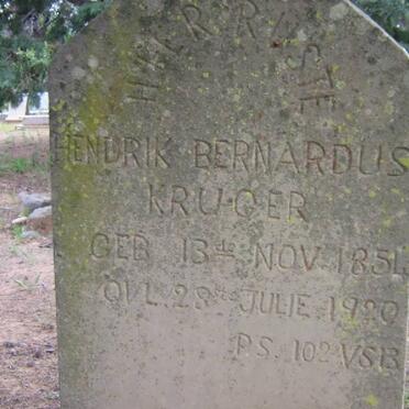 KRUGER Hendrik Bernardus 1851-1920