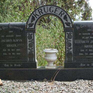KRUGER Jacobus Alwyn 1892-1969 &amp; Elizabeth Jacomina 1902-1965