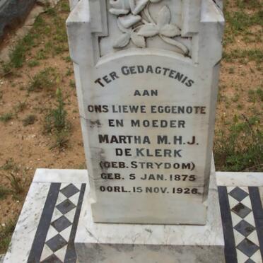 KLERK Martha M.H.J., de  nee STRYDOM 1875-1926