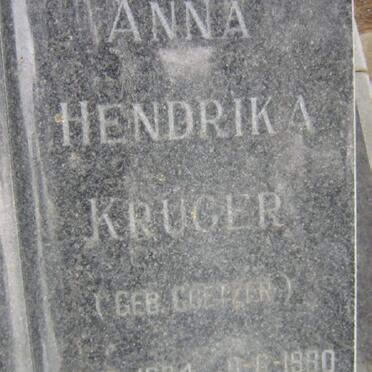 KRUGER Pieter McDonald 1920-1970 &amp; Anna Hendrika COETZER 1924-1980 
