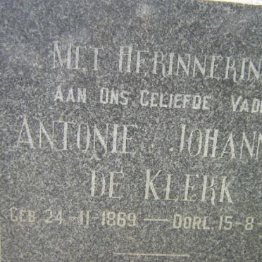 KLERK Antonie Johannes, de 1869-1951