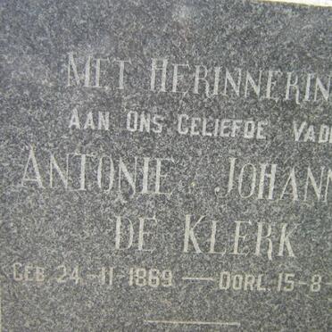 KLERK Antonie Johannes, de 1869-1951