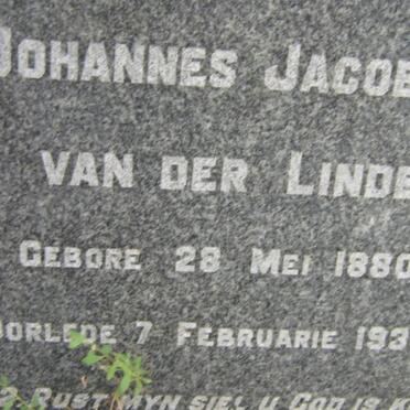 LINDE Johannes Jacobus, van der 1880-1934
