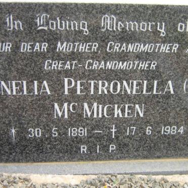 MICKEN Cornelia Petronella.mc nee NELL 1891-1984
