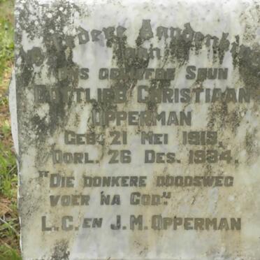 OPPERMAN Gottlieb Christiaan 1919-1934