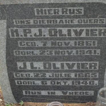 OLIVIER H.P.J. 1861-1941 &amp; J.L. 1865-1940
