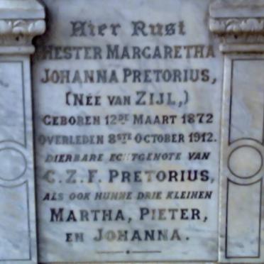 PRETORIUS Hester Margaretha Johanna nee van Zijl 1872-1912 :: PRETORIUS Martha :: PRETORIUS Pieter :: PRETORIUS Johanna