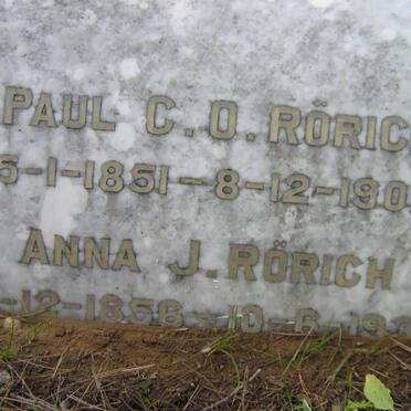 RöRICH Paul C.O. 1851-1909 &amp; Anna J. 1856-1939