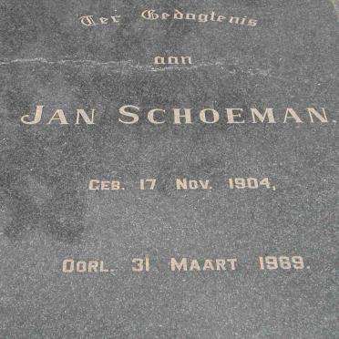 SCHOEMAN Jan 1904-1969