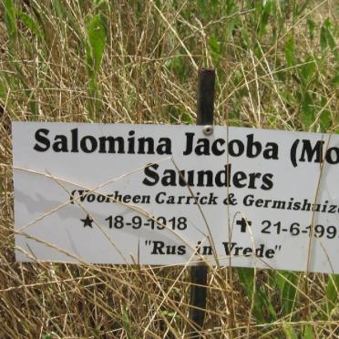 SAUNDERS Salomina Jacoba voorheen CARRICK voorheen GERMISHUIZEN 1918-1999