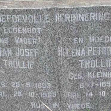 TROLLIP Jan Josef 1893-1965 &amp; Helena Petronella KLEINHANS 1893-1983