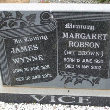 VICE James Wynne 1926-2002 &amp; Margaret Robson BROWN 1930-2002