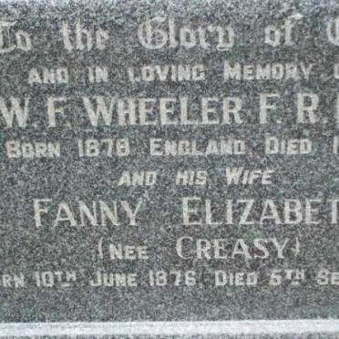 WHEELER C.W.F. 1878-1953 &amp; Fanny Elizabeth CREASY 1876-196?