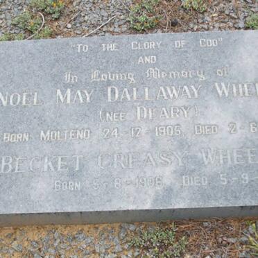 WHEELER Becket Creasy 1906-1996 &amp; Noel May Dallaway  DEARY 1905-1978