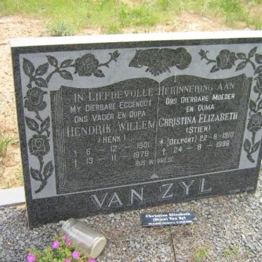ZYL Hendrik Willem, van 1901-1979 &amp; Christina Elizabeth DELPORT 1910-1998 :: VAN ZYL Christina Elisabeth