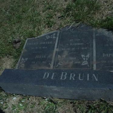 BRUIN Theunis Johannes, de 1929-1970 :: DE BRUIN Johan 1961-1970