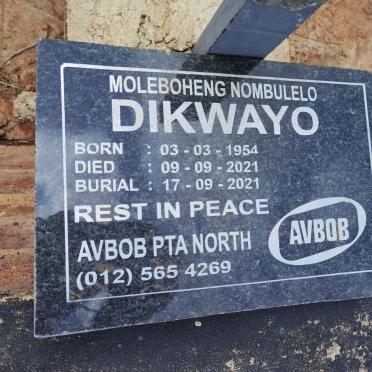 DIKWAYO Moleboheng Nombulelo 1954-2021