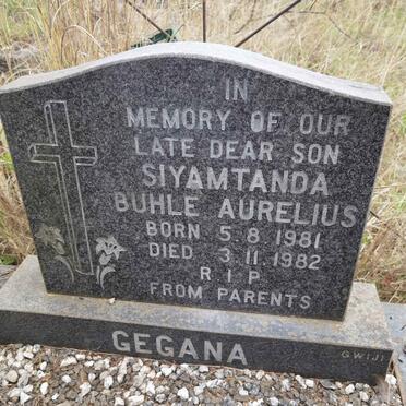 GEGANA Siyamtanda Buhle Aurelius 1981-1982