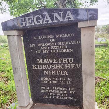 GEGANA Mawethu Khrushchev Nikita 1961-1998