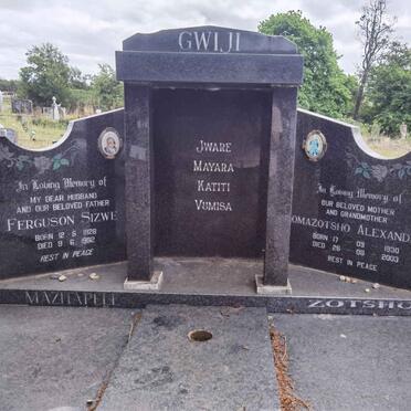 GWIJI Ferguson Sizwe 1928-1992 &amp; ?omazotsho Alexandrina 1930-2003