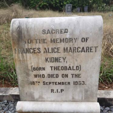 KIDNEY Frances Alice Margaret nee THEOBALD -1933