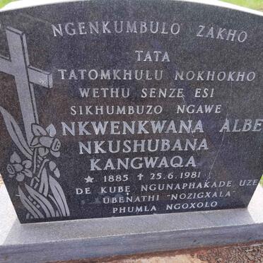 KANGWAQA Nkwenkwana Albert Nkhushubana 1885-1981