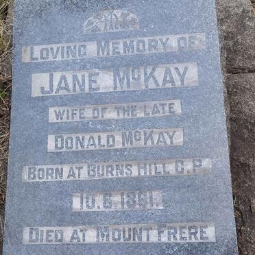MCKAY Jane 1861-1933