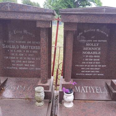 MATIYELA Sahlulo Matterso? 1935-1995 &amp; Molly Bernice Nobahle 1935-2016