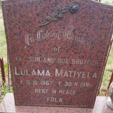 MATIYELA Lulama 1967-1985