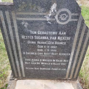 NIEKERK Hester Susanna, van nee BOUWER 1862-1949