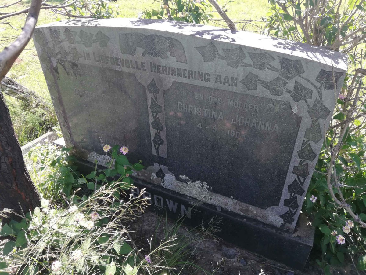 BROWN Alfred Samuel 1899-1970 &amp; Christina Johanna 1904-
