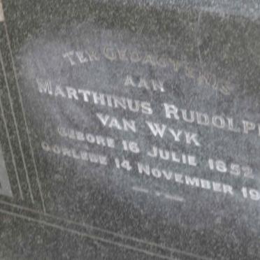 WYK Marthinus Rudolph, van 1852-1937