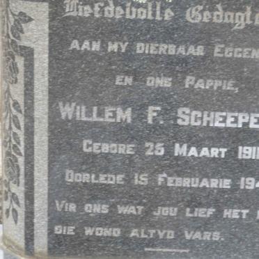 SCHEEPERS Willem F. 1911-1948
