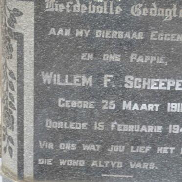 SCHEEPERS Willem F. 1911-1948