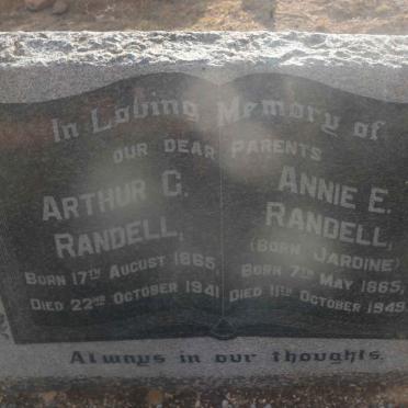 RANDELL Arthur G. 1865-1941 &amp; Annie E. JARDINE 1865-1949